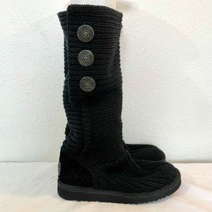 Ugg Classic Cardy Knit Sweater Boot Black